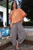 Below Deck Cheesecloth Stripe Tee Aperol